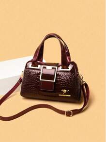 Bolso de hombro/bandolera de gran capacidad para mujer, con grabado de cocodrilo, de marca de lujo y diseñador. Adecuado para chicas, señoras, estudiantes universitarias, recién llegadas al lugar de trabajo y trabajadores de cuello blanco. Excelente para combinar con atuendos.