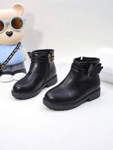 1 Paio di Stivaletti alla Caviglia di Moda per Bambine - Stivali per Ragazze, Stivali Invernali per Ragazze, Stivali per Bambine Piccole. Decorati con Motivo a Farfalla, Disponibili in Nero e Marrone. Adatti per l'Uso Quotidiano in Autunno e Inverno. - nero - Visualizzare 6