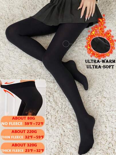 Collant termici neri ad alta elasticità, collant termici invernali caldi senza cuciture, collant da uomo con stirrups in vita alta, design di collant termici foderati, leggings termici caldi per l'autunno per donna, collant lunghi e calze termiche plus size, calze lunghe riscaldate, collant termici foderati caldi da circa 80g/220g/320g o 2,8oz/7,7oz/11,29oz