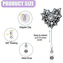 1 Piece Halloween Stretchy Spider Web Personalized Nurse Badge Holder, Badge Holder With Name ID Accessories, Holiday Gift For Nurse, Social Worker, Student Teacher, Office Staff - 1個 - 查看 4