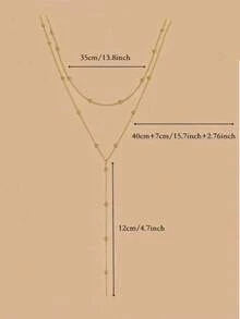 A Bohemian Vacation Style Necklace - Collar, Fashionable Double-Layer Rice Bead Design Style, Suitable For Women's Daily Vacation - Beach Parties, Gatherings - Various Occasions Dressing Up Necklaces For Women - Vàng - Xem 3