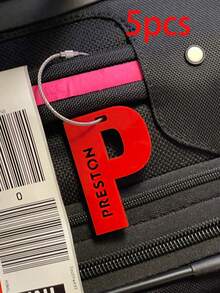 背包姓名牌 / 亚克力标签 / 书包姓名 / 个性标签 / 包饰 / 钥匙扣 / 运动包标签 / 字母镂空 / 包标签 - 首字母行李牌 - 查看 4