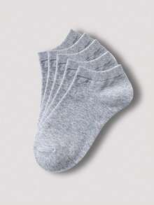 5/15 pares de meias unissex, meias esportivas, meias brancas/pretas/cinzas até o tornozelo, meias invisíveis, cor sólida, simples e modernas, adequadas para uso casual diário