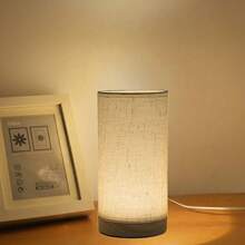1pc Modern Scandinavian Wooden Frame Table Lamp With Linen Shade, Warm Light LED Lamp With USB Power, Creative Lamp For Bedroom, Living Room, Dining Room, Office - one-size - View 8