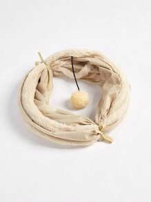 1 件绒面面料宠物猫隧道带马勃，猫/狗玩具