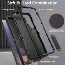 Phone Case For Galaxy S25 Ultra L 3 In 1 I Shockproof Heavy Duty Anti-Scratch Rugged Kickstand Cover(1 Pack )