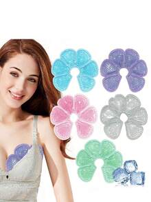 2 件可重复使用的冷冻胸垫，双面设计冷却凝胶垫，日常护理工具，多功能冷热敷凝胶珠胸垫，用于胸部放松和缓解，冷热胸部凝胶垫，送给女性的绝佳礼物