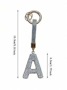 Sparkling Rhinestone Alphabet Keychain - Lucky Crystal Pendant, Shiny Alloy Charm For Bags & Backpacks - Perfect Gift For Birthdays & Special Occasions,Key Chain Ring Bag Backpack Charm Car Hanging Pendant Women Girls Gift,Wallet And Handbag Accessories, Alphabet Initial Letter A-Z