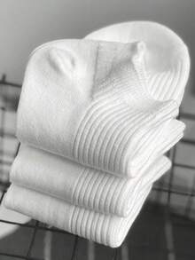 6/12/20 paia di calzini alla caviglia bianchi versatili e comodi con righe verticali per donne - Bianco - Visualizzare 7