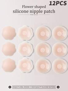 Cubrepezones de silicona, pétalos de silicona finos, invisibles y transpirables para el pecho de mujeres, pastillas antideslizantes para vestidos sin espalda y sin tirantes