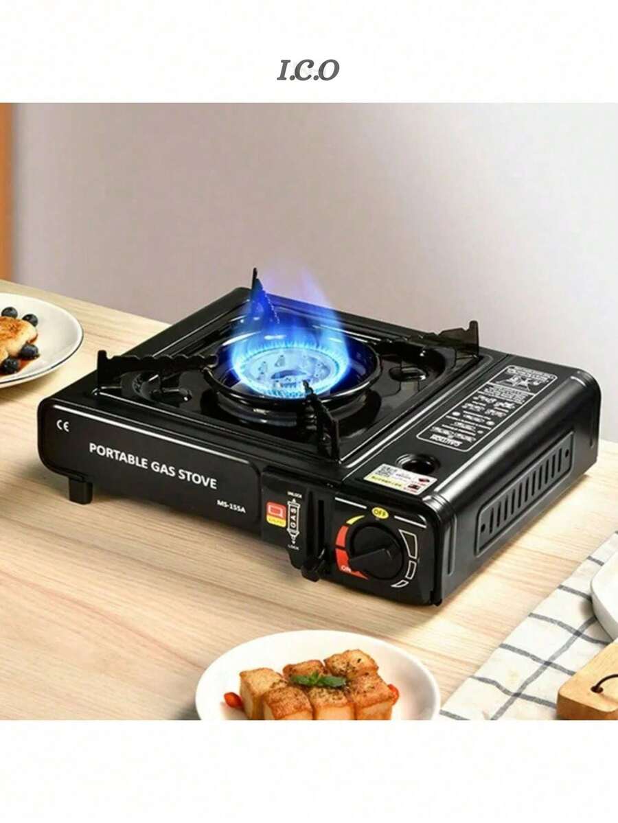 Estufa de Gas Portátil para Exteriores Para uso Doméstico Acampar Amigos Emergencia, Estufa Portátil a Gas, Uso Externo y Doméstico, Ideal Para Camping y Emergencias - Negro - Ver 1