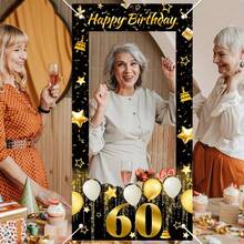 1pc Black Gold 18th 30th 40th 50th 60th Birthday Theme Photo Frame, Black Gold 18th 30th 40th 50th 60th Happy Birthday Style Party Photo Props, Party Photo Booth For Birthday Party Home Room Wall Decoration, Birthday Party Ornaments, Birthday Gifts Party Favor, Birthday Decoration Birthday Backdrop, Birthday Banner ﻿,Comes With A Random Ribbon For Easy Installation And Hanging - Multicolor - View 7