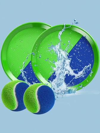 TEMI 户外双球游戏 - 2 个球拍 2 个硬球，适合 3-10 岁儿童，抛接球游戏 - 后院、海滩、生日派对，培养手眼协调能力和运动技能，生日圣诞礼物