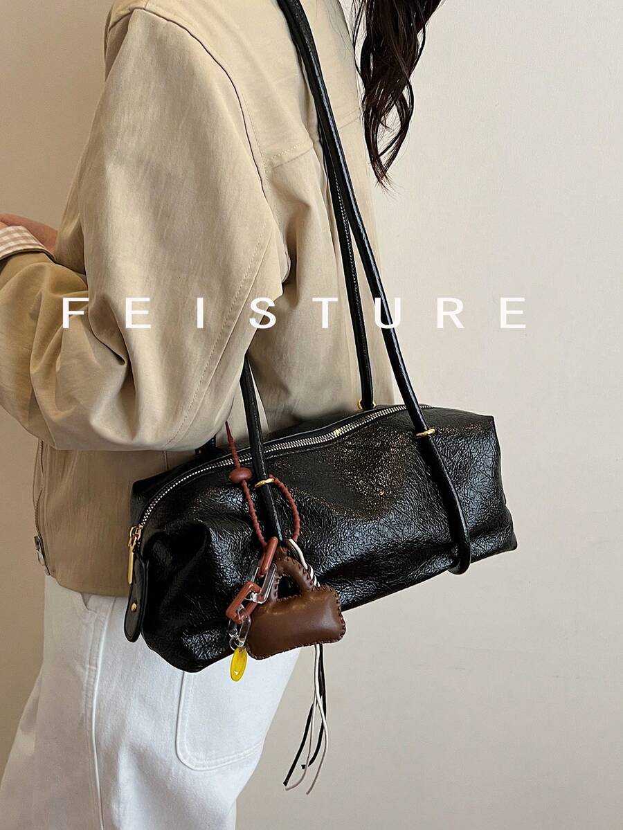 1pc Fashion Women's Underarm Shoulder Bag With Pendant, Suitable For Daily Outing, Dating, Commuting