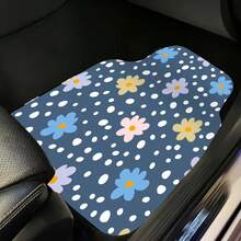 4pcs Floral Pattern Car Floor Mats, Fit For Sedan, SUV, Truck Most Models, All-Weather Automotive Floor Liners, Car Interior Accessories