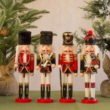 1pc, 30cm Christmas Nutcracker Figurine, Christmas Decor, Wooden Soldier Desktop Ornament, Nutcracker Decoration, Christmas Home Decor, Christmas Party Supplies, Wooden Christmas Tree Hanging Ornament, For Christmas Scene Decoration, Home Decor, Mall Decor, Outdoor Decor, Christmas Gift Set Christmas Decorations Room Decor Winter Christmas Decorations Home Christmas Gifts Christmas Decor - Multicolor - View 4