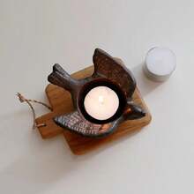 1pc Rustic Candle Holder - Flying Bird Pattern, Sturdy Iron Construction, Suitable For Living Room, Bedroom, Office, Tabletop Decor - Vintage Home Gift (Christmas, Wedding, Housewarming) - Easy To Clean Surface