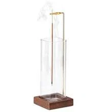 Incense Holder Wooden Incense Holder For Sticks With Glass Ash Catcher Antiash Incense Burner For Yoga Spa Room Decor With Glass Ash Catcher And Brass Incense Stick Holder For Home Decor Yoga