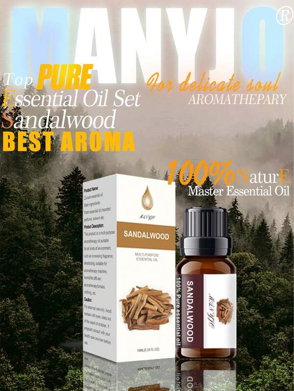 10ml Aceite Esencial Perfumado de Sándalo, Recarga de Aceite Fragante, Refresca el Aire, Alivia la Fatiga, Ayuda al Sueño, Alivia el Estrés