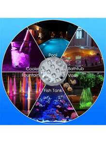 1 件 LED 水下灯、泳池灯、户外水下夜灯、多色。适用于浴缸、花园、池塘、喷泉、水疗中心、万圣节派对装饰、草坪游泳池配件