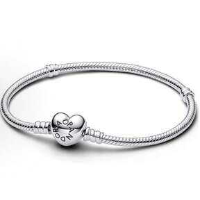 PANDORA Basic Heart Couple DIY Snake Bone Bracelet, 925 Silver Couple Basic Bracelet, Gift For Girlfriend, Birthday, Christmas, Mother's Day, 590719