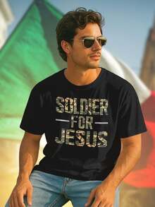 Soldier For Jesus Maglietta Uomo T Shirt Cotone Religiosa Moda Casual Abbigliamento Primavera Estate Comfort Regalo Originale Offerta Speciale Stile Unico Must Have