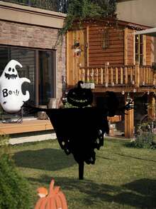 1 件万圣节南瓜金属装饰，适用于花园、庭院、户外装饰、生日、毕业典礼、万圣节礼物 - 黑色 - 查看 2