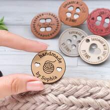 5 Packs, Custom Clothing Labels, Personalized Clothing Labels, Personalized Leather Labels, Custom Faux Leather Item Labels, Personalized Faux Leather Item Labels With Rivets, Suitable For Knitting And Crochet Projects, Personalized Labels, Gifts For Mom, Sewing, Gifts For Craft Lovers