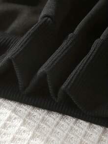 Sudadera con capucha de manga larga casual con estampado de calabaza, talla grande, para mujer - Negro - Ver 6