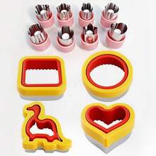 8/12pcs Fruit Print Press Cutter Molds, Butterfly Shaped Vegetable Fruit Cookie Cutters, Stainless Steel Baking Molds, Creative Kitchen Tools For Kids Bento Box, Suitable For Back To School, Birthday Party, Christmas And Other Holidays - Mint Green - View 16