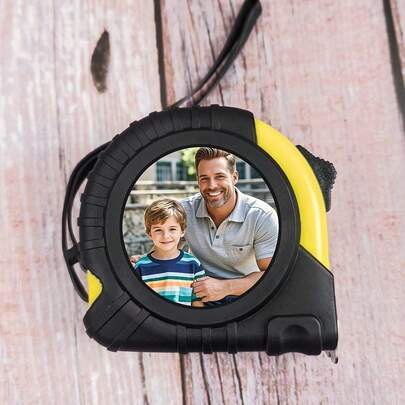 1pc Acrylic Customized Photo 5M Retractable Ruler, Meaningful Gift For Dad, Grandpa, Him, Husband, Personalized Photo Ruler