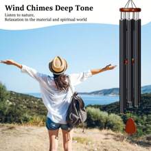 26" Deep Tone Aluminum Wind Chimes - Rich, Soothing Sounds For Outdoor Spaces - Perfect For Porch, Garden, Patio Decor, Ideal Gift For Mom, Grandma, Friends And Family, Easy To Hang, Durable, Weather-Resistant