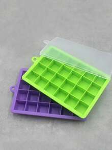 Silicone Honeycomb Ice Tray With Cover Creative Stackable 15-Cell Ice Box Easy To Demould Ice Tray Ice Cube Mold - Multicolor - View 4