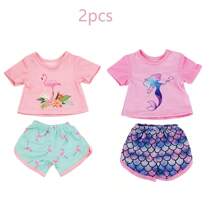 Set de 2 piezas (camisa y pantalones cortos) apto para muñecas bebé Reborn de 16 a 18 pulgadas, accesorio (la muñeca no está incluida)