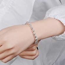 New Hot Lovely Hollow Ball Chain 925 Sterling Silver Plated Bracelet For Women Fashion Wedding Party Holiday Gift Fine Popular Jewelry