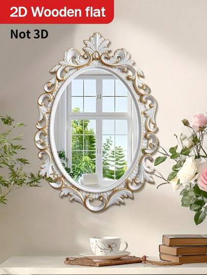 1 Stück, 2D Flachdruck, Barock-Stil Wandspiegel - Exquisiter Retro-Dekorationsspiegel, Französischer Stil - Gotischer Stil Schminkspiegel, Bohemien-Stil - Lotus Kunst Neuer Heim-Wandschminkspiegel, Personalisierte Heimdekoration, geeignet für Wohnzimmer, Badezimmer, Terrasse, Wanddekoration, Gartendekoration Outdoor, Geschenke zu Feiertagen, Geburtstagen, personalisierte Geschenke, Collegeausstattung, Halloween-Dekoration, Weihnachtsgeschenke