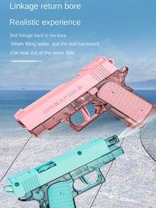 1支1911型玩具水枪，自动后坐力水枪，夏季泳池沙滩射击游戏户外玩具，儿童及成人水枪，夏季礼物 - 彩色 - 查看 8