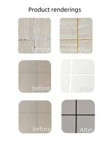 瓷砖填缝笔，浴室地砖缝隙清洁和填缝，防水防霉，瓷砖修补，厨房缝隙防水瓷砖填缝着色剂和密封笔，用于清洁地板和增白剂，不含漂白剂全新外观：无需擦洗瓷砖，使用填缝笔即可为填缝剂上色和重新着色