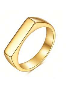 1pc Personalized Name Ring, Engraved Seal Ring, Birthstone Name Ring, Stackable Ring, Gift For Her, Pinky Ring, Valentine's Day Gift - Multicolor - View 13