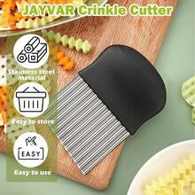1PCS  Large Crinkle Cutter, French Fry Slicer, Potato Knife, Fruit And Vegetable Wavy Chopper, Cutting Tools, Kitchen Tools - Random Color - View 5