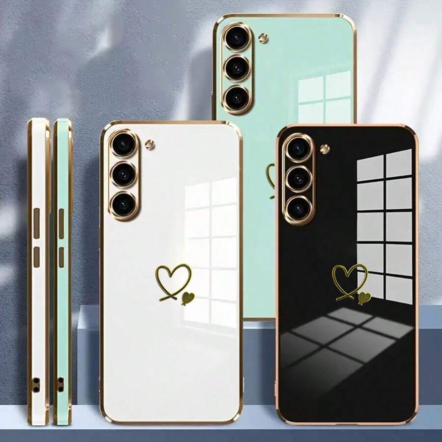 Love 電鍍 TPU 軟殼手機殼，適用於 Galaxy S26FE S26 S26Plus S26Ultra S25FE S25 S25Plus S25Ultra S24Plus S24 S24Ultra S24FE S23 S23Plus S23FE S23Ultra S20 S20FE S20Ultra S21 S21Plus S21FE S22 S22Plus S22Ultra A17 A27 A37 A57 A14 A24 A34 A54 A15 A25 A35 A55 A16 A26 A36 A56 A06 A07