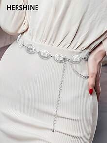 Hershine 2 pezzi set di cintura stile boho retrò western da donna con placca in ferro e catena in vita, accessori di abbigliamento da donna adatti per uso quotidiano, versatili, adatti per riunioni con amici, cene in vacanza, balli, feste, festival musicali, regali per amici, famiglia, madri, fidanzate, compleanni, San Valentino, Festa della Mamma - Multicolore - Visualizzare 8