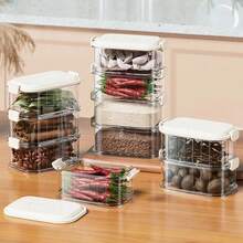 Stackable Spice Storage Boxes Food Storage Box Plastic Seasoning Jar Multi-Layered Seasoning Storage Box Kitchen Organizer - White-3pcs - View 9