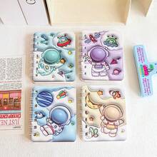 1pc/4pcs Cartoon Capybara Inflatable Notebook, Student Thick Line Diary, Portable Mini Pocket Notebook, A7 Convenient Notebook, Dolphin Stationery, Student Supplies, Birthday Party Gift (Random Color & Pattern) - Multicolor - View 5
