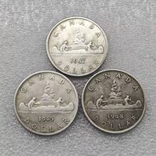 1945,1947,1948 Canada 1 Dollar - George VI Copy Coins 1 Pc - Silver - View 3