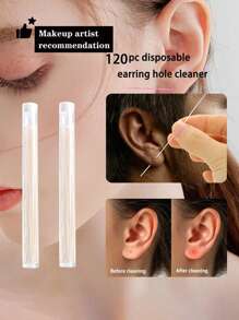 240 件/120 件/60 件男女通用一次性耳环孔清洁器、耳垢清除器、耳洞清洁工具、除臭耳部护理套装，适用于派对、生日、酒吧、女性礼物、最好的朋友、老师、新年、圣诞节、万圣节、学校、返校、旅行、旅行必需品、家居必需品、耳朵清洁器