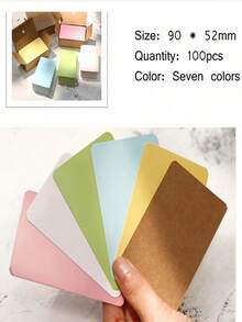 TYFYO 300 张 9*5.4 厘米空白名片，用于留言和书籍姓名，空白名片，用于留言卡，返校情人节 - 彩色 - 查看 2