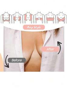 5m Long Invisible Adhesive Lift Bra Tape, Suitable For B-E Cup Size, One-Time Use Lift Bra, Strapless Backless Invisible Lift Bra - Camel - View 2