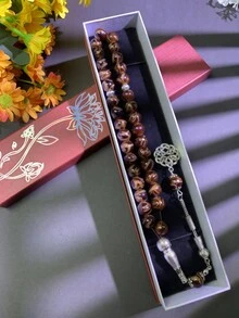 1 pieza, Pulsera Tasbih de 33 cuentas, Empaquetado en caja de regalo de alta calidad, Estilo elegante vintage, Cuentas de oración de Oriente Medio, Elige tu color, Joyería unisex, Accesorio de joyería espiritual para uso diario, Adecuado para todas las estaciones como regalo