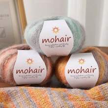 250g/Packung, 10 Stücke Farbverlauf Mohair Garn Kugeln, Zebra gestreifter Stil, DIY Strickmaterial für modische Hohlpullover, Schals, Mützen, Schals